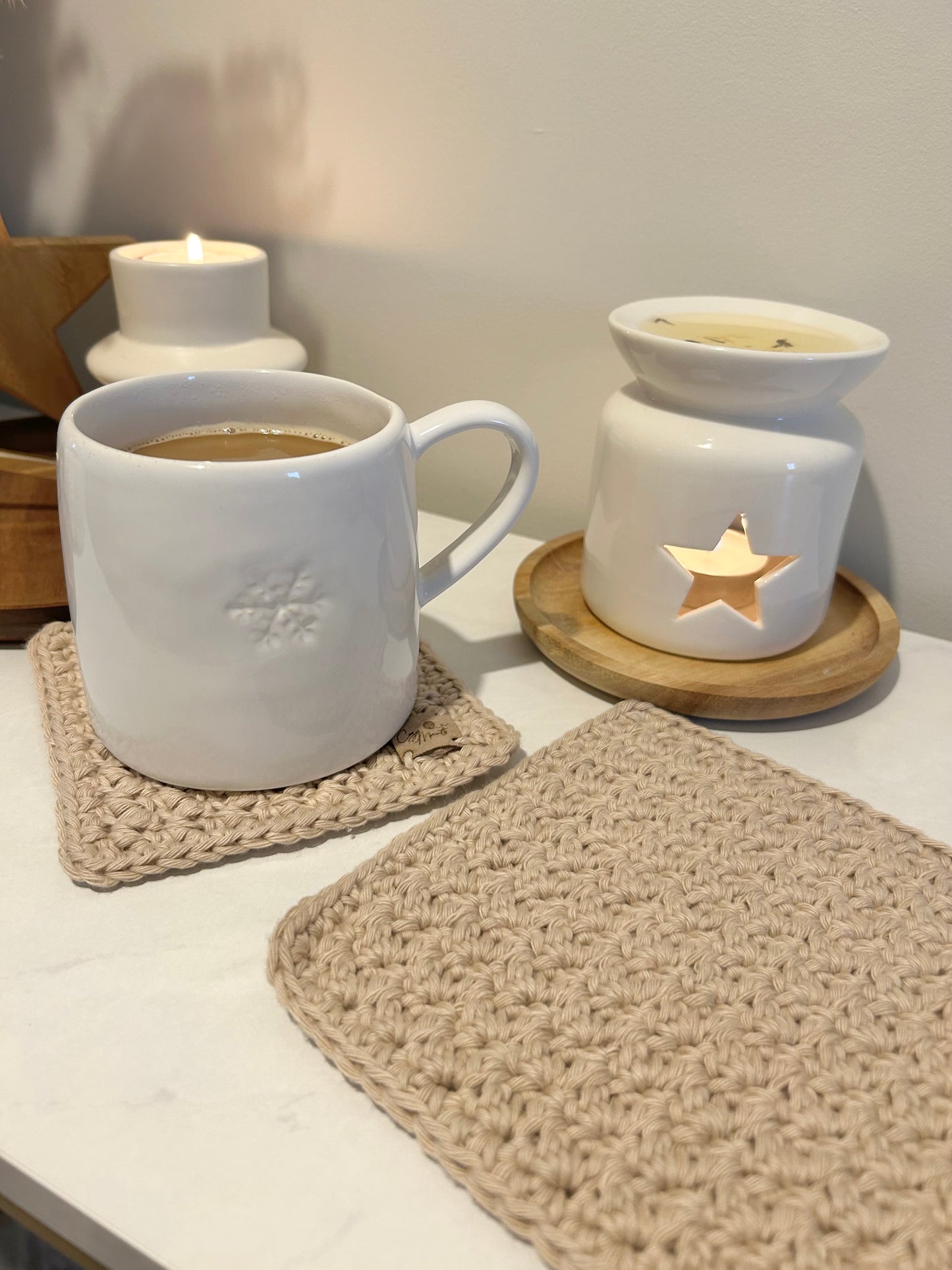 Crochet Coasters | Cozy Neutral Home Wares