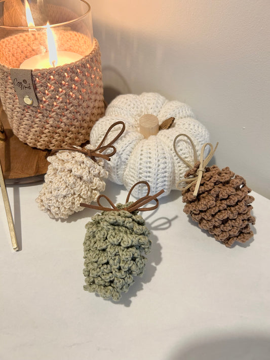Crochet Pine Cone Decorations