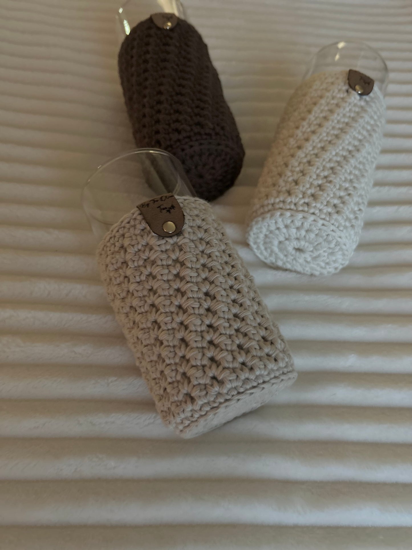 Drinking Glasses with Crochet cosies