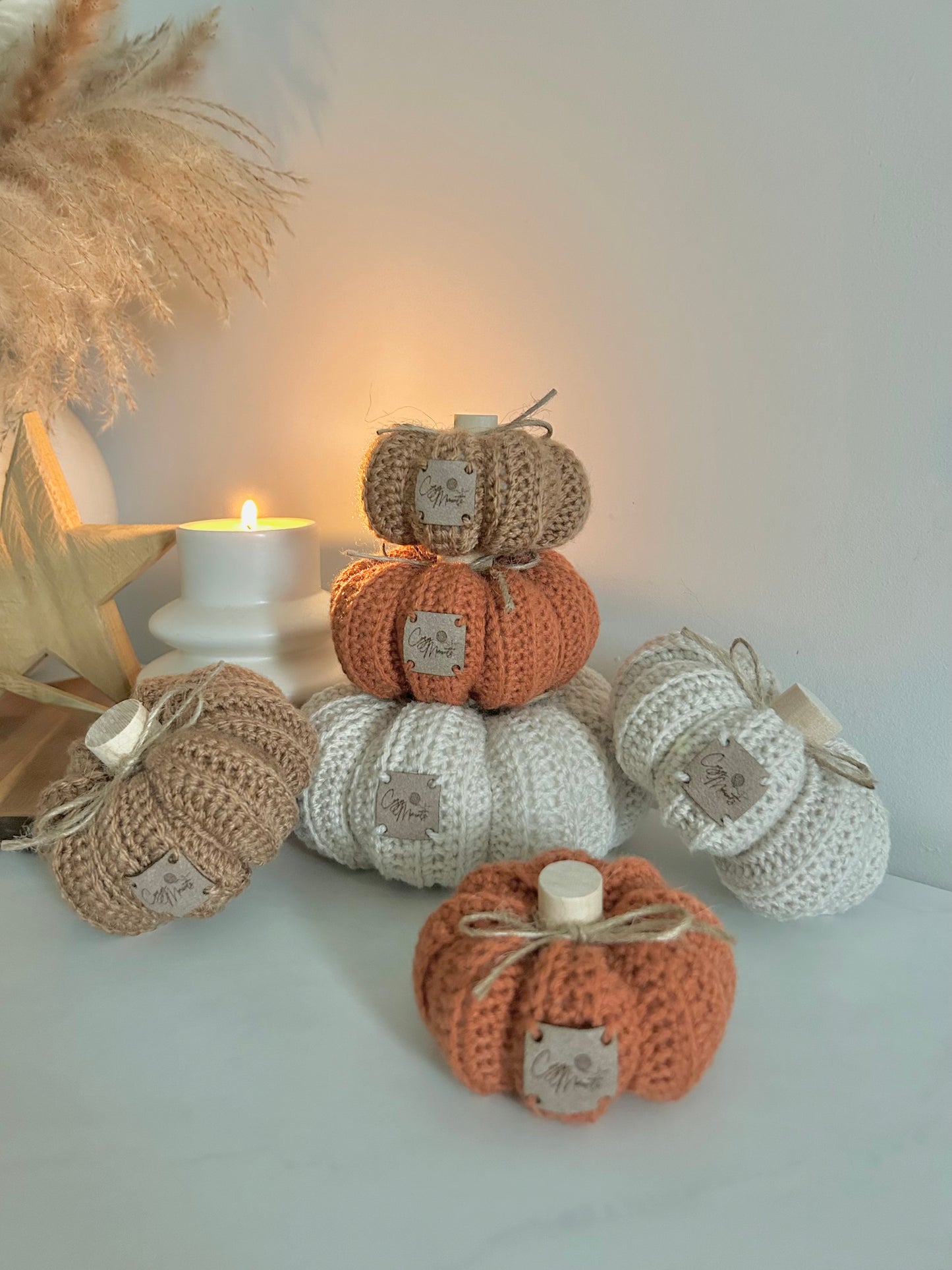 Crochet Pumpkin Autumn Decor | Cozy | Fall | Neutral Farmhouse | knitted pumpkin | Handmade | Rustic