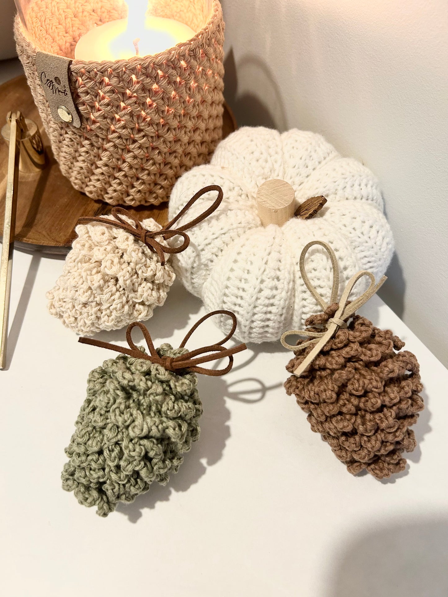 Crochet Pine Cone Decorations
