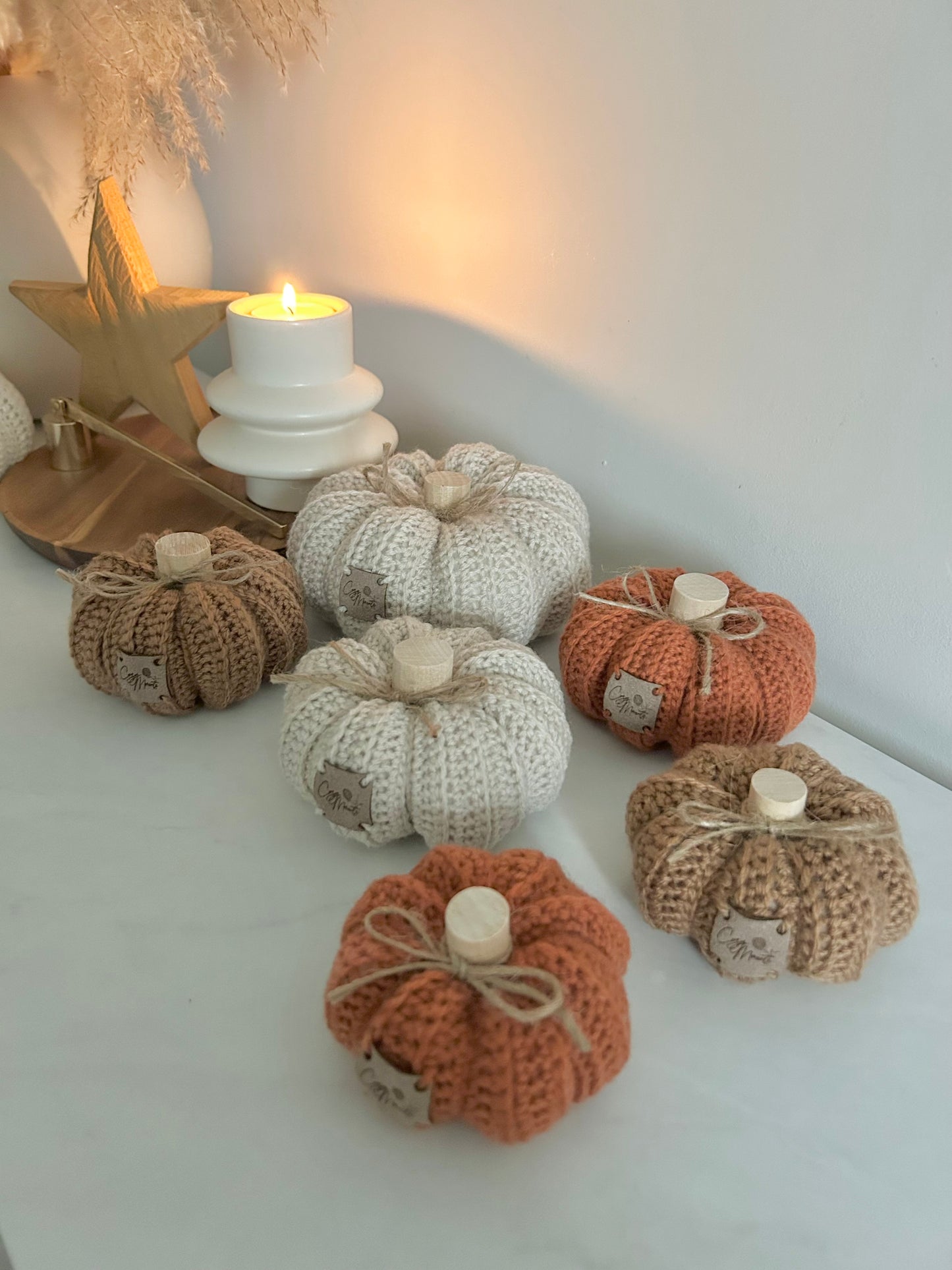 Crochet Pumpkin Autumn Decor | Cozy | Fall | Neutral Farmhouse | knitted pumpkin | Handmade | Rustic
