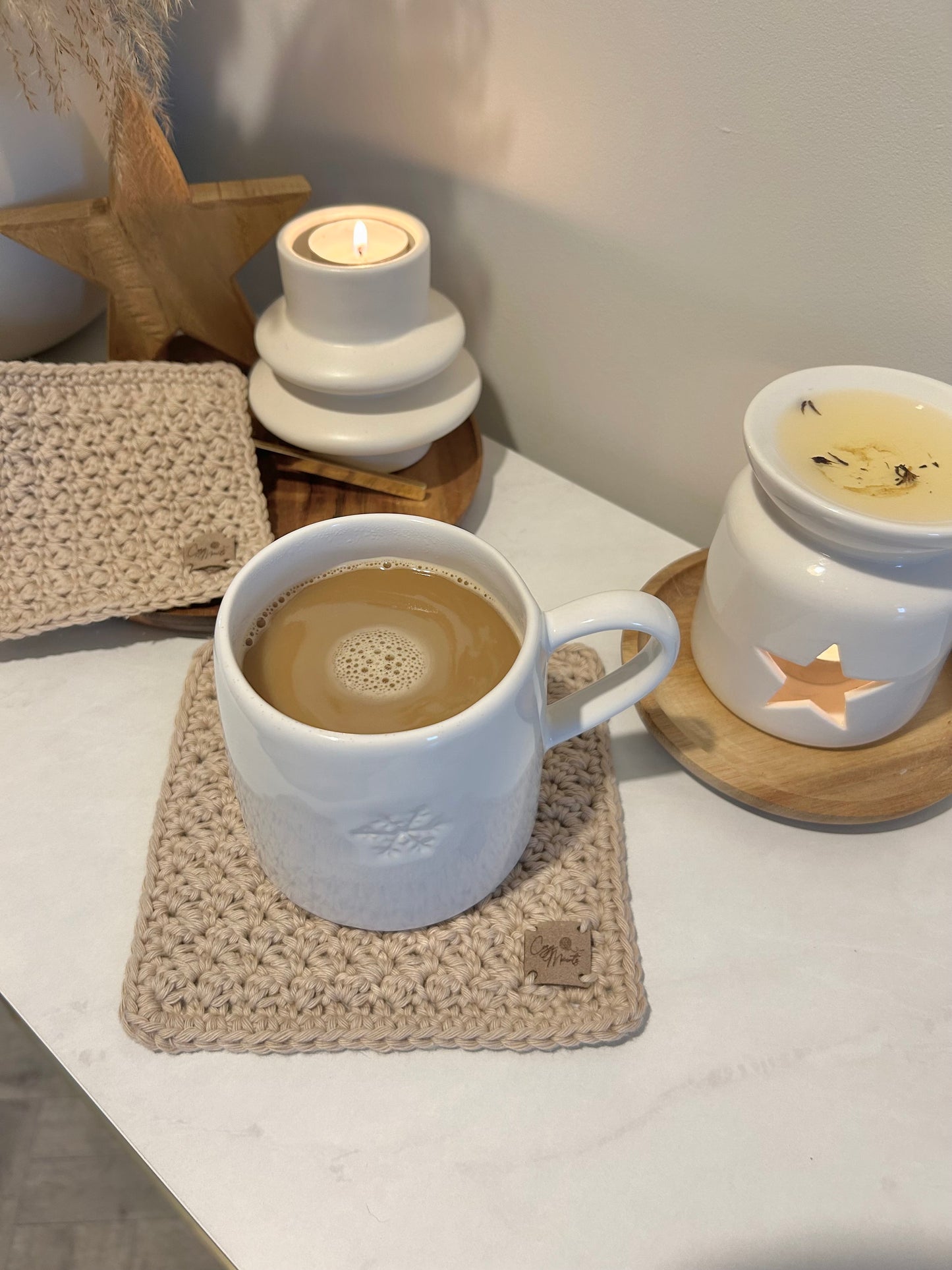 Crochet Coasters | Cozy Neutral Home Wares