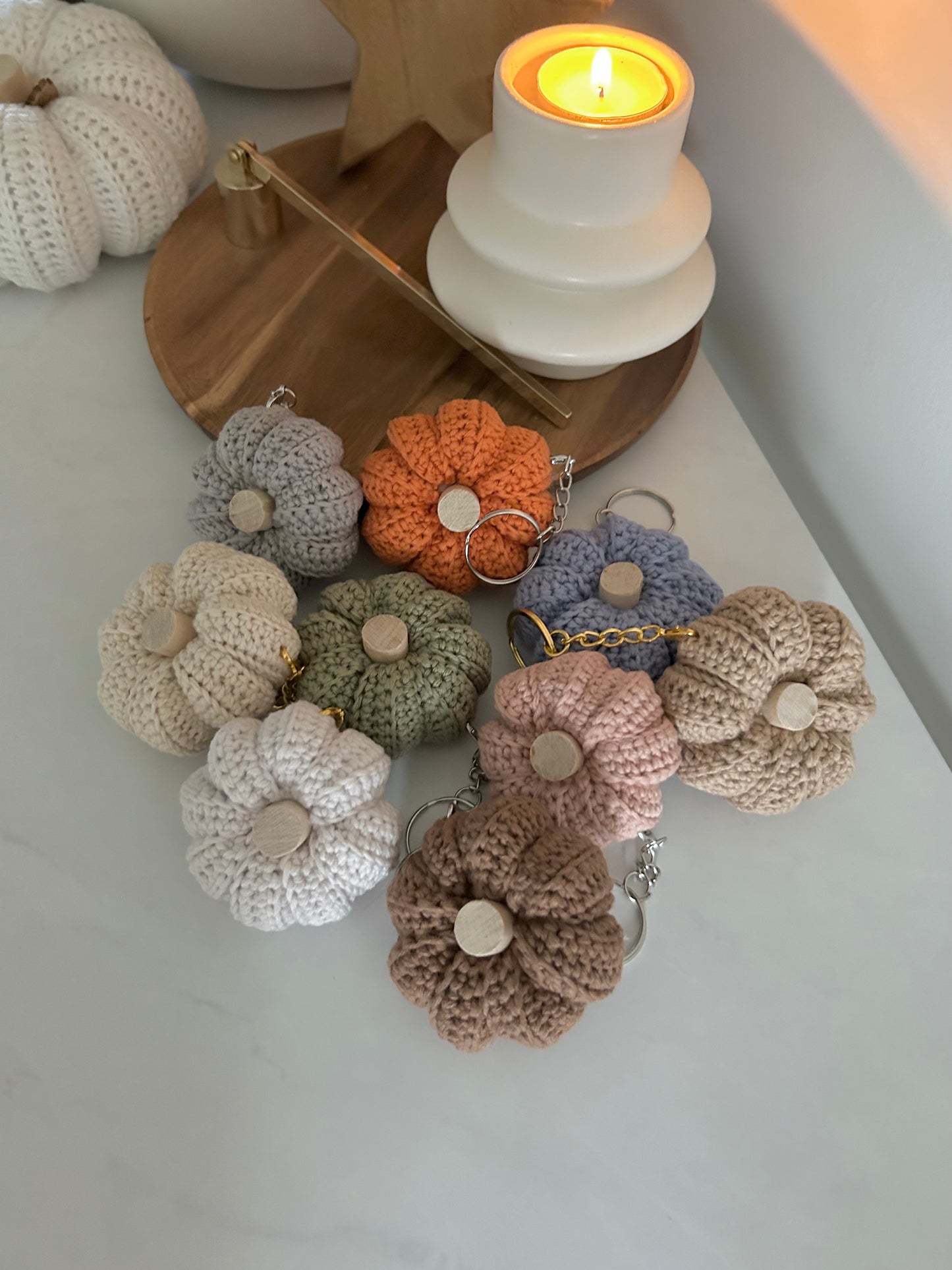Cozy Crochet Pumpkin Keyrings