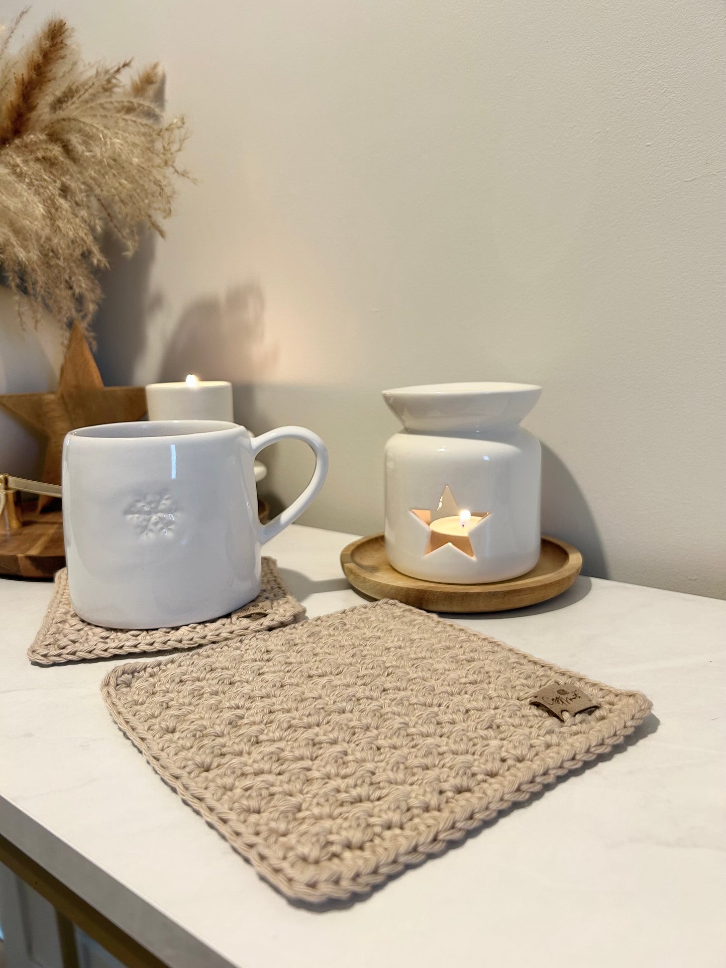 Crochet Coasters | Cozy Neutral Home Wares