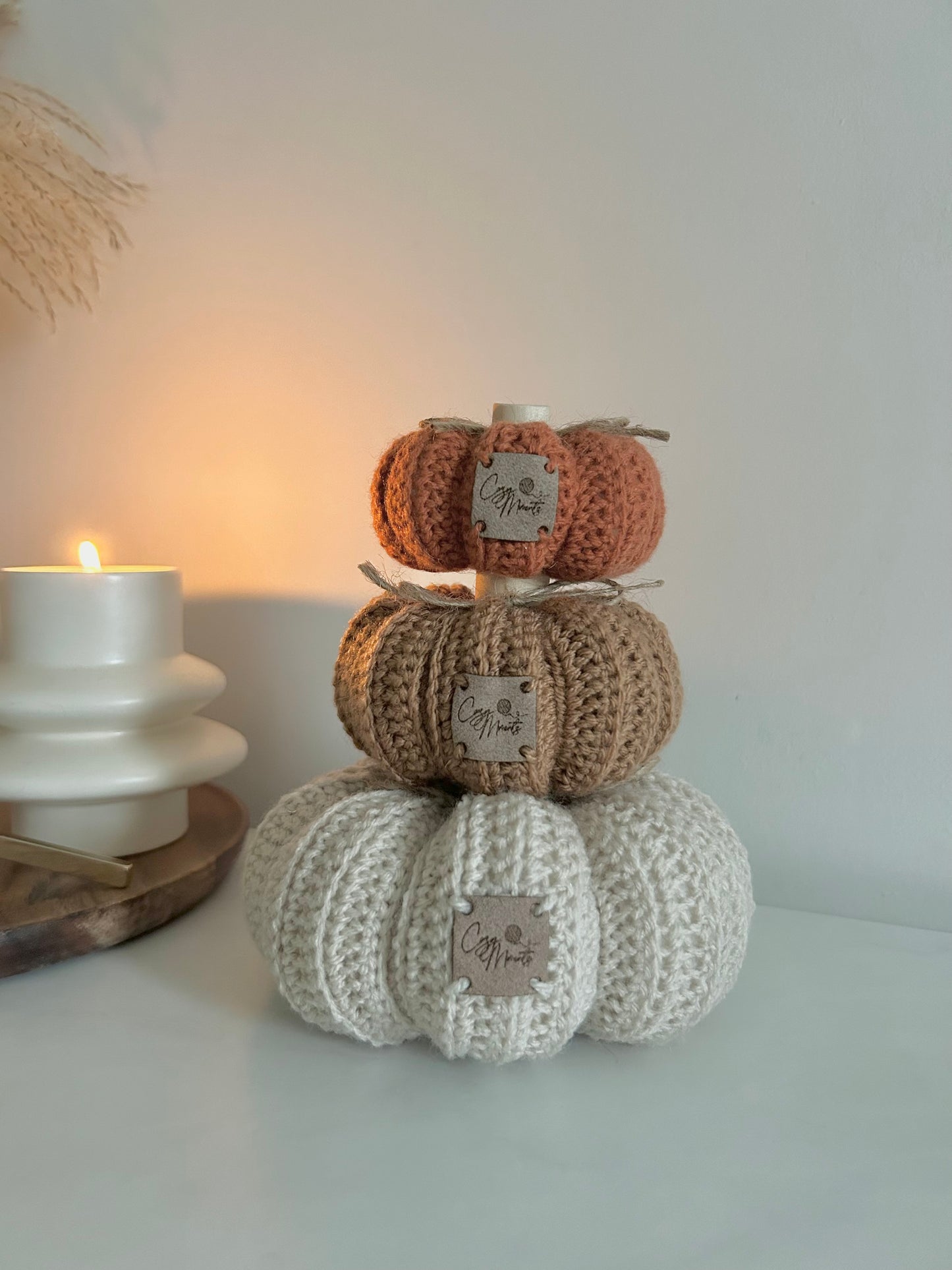 Crochet Pumpkin Autumn Decor | Cozy | Fall | Neutral Farmhouse | knitted pumpkin | Handmade | Rustic