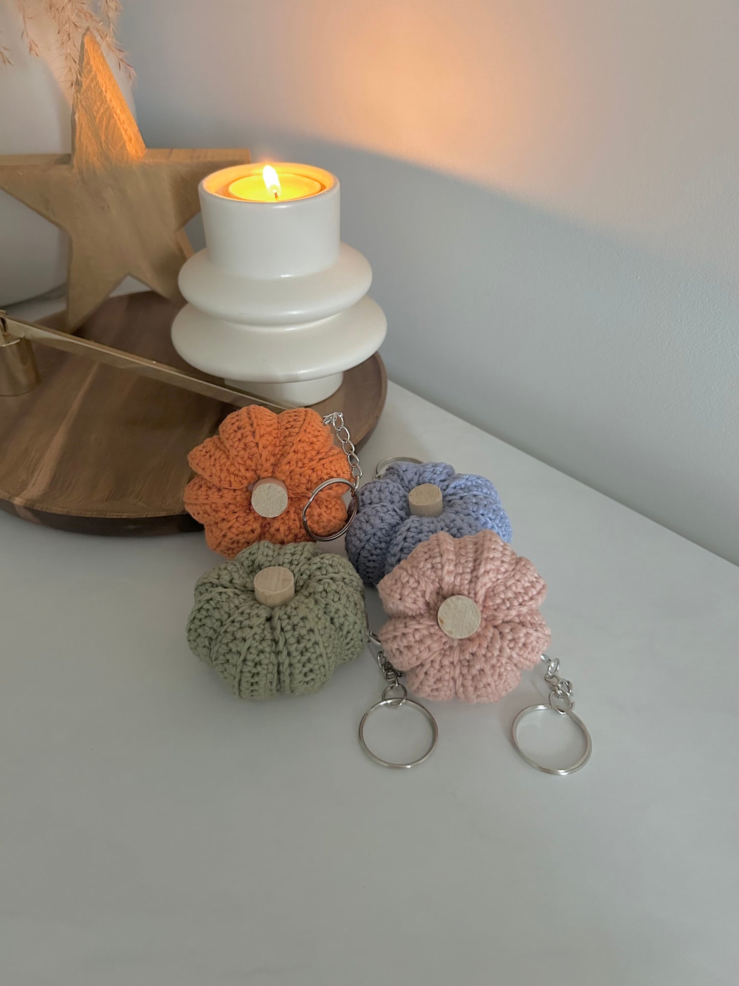 Cozy Crochet Pumpkin Keyrings