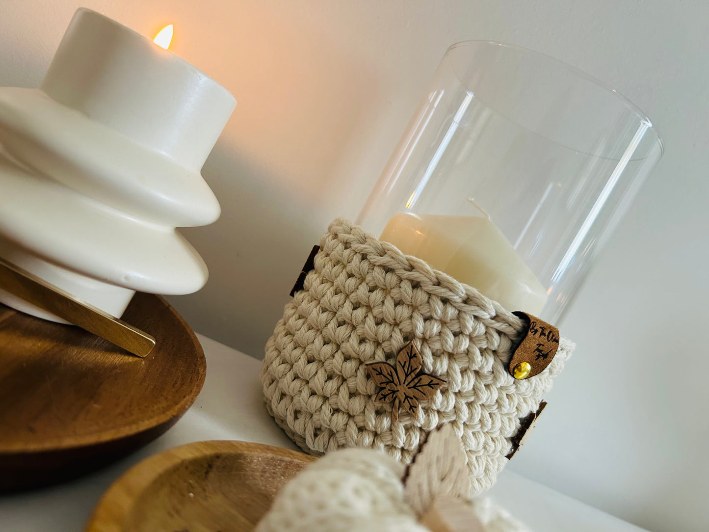 Crochet Boho Farmhouse Chunky Candle Holders
