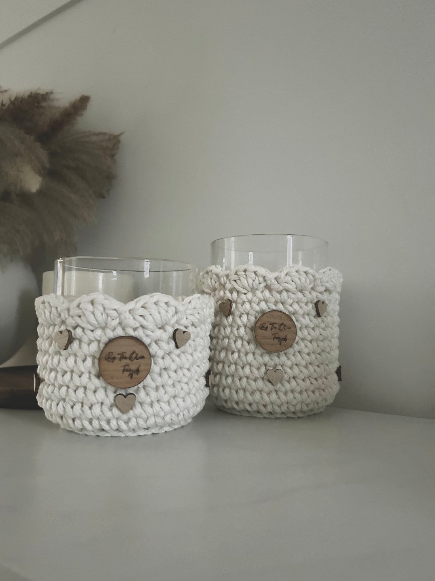 Scalloped Edge Candle Holders | Floating Hearts Edition