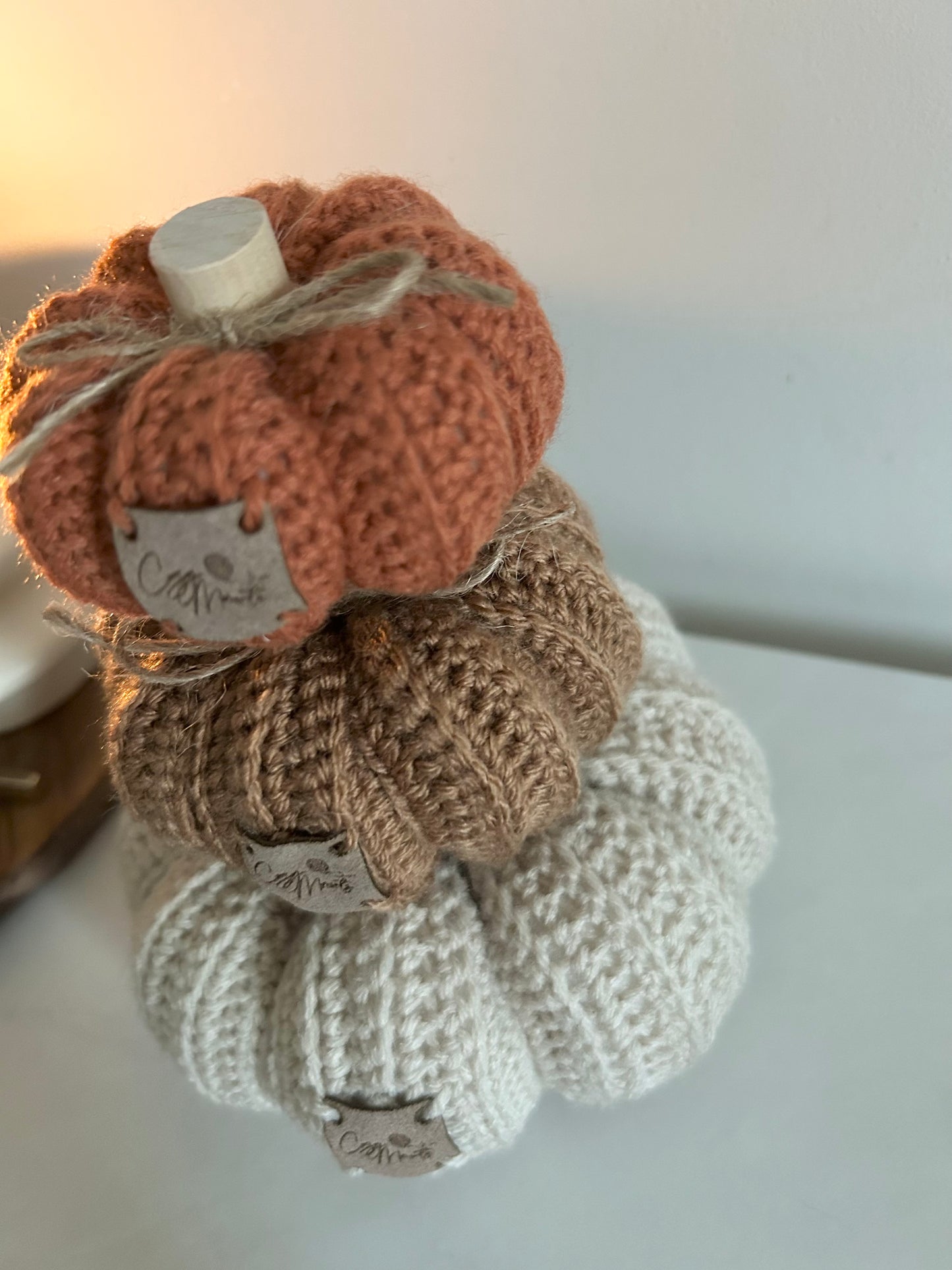 Crochet Pumpkin Autumn Decor | Cozy | Fall | Neutral Farmhouse | knitted pumpkin | Handmade | Rustic