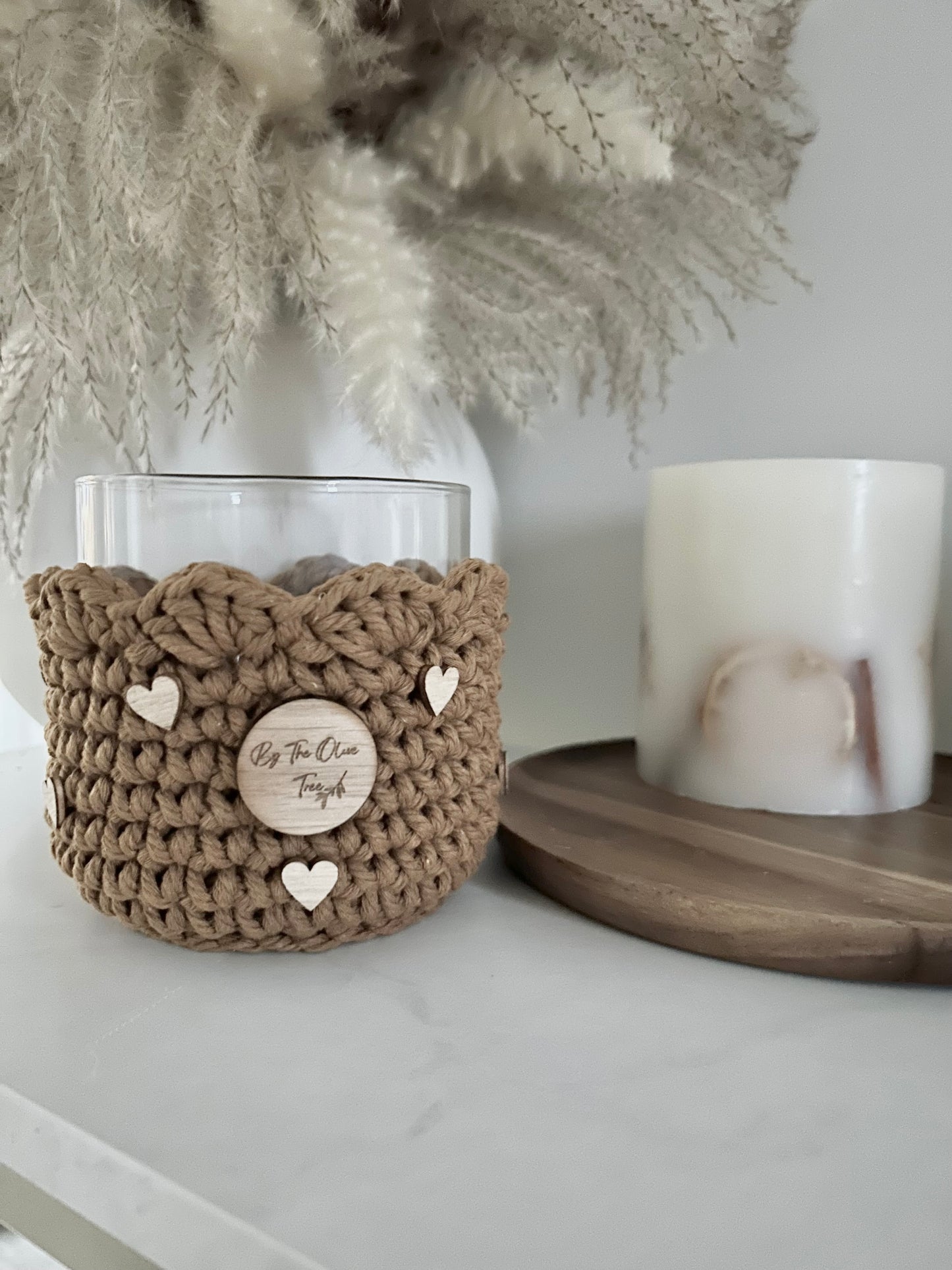 Scalloped Edge Candle Holders | Floating Hearts Edition