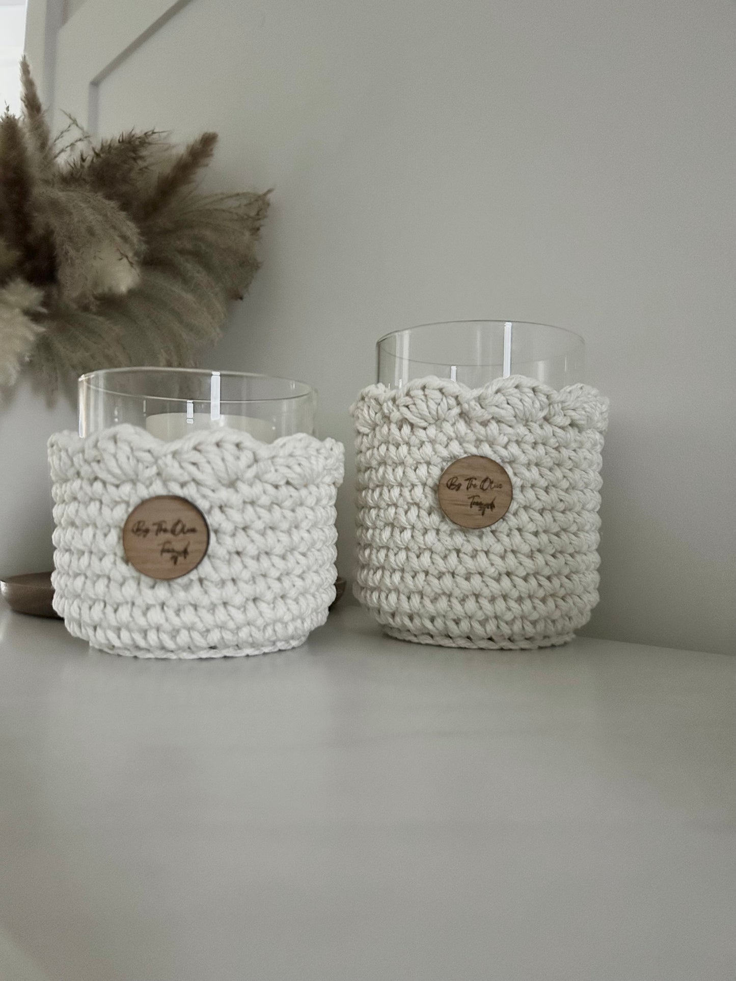 Scalloped Edge Candle Holders | wood