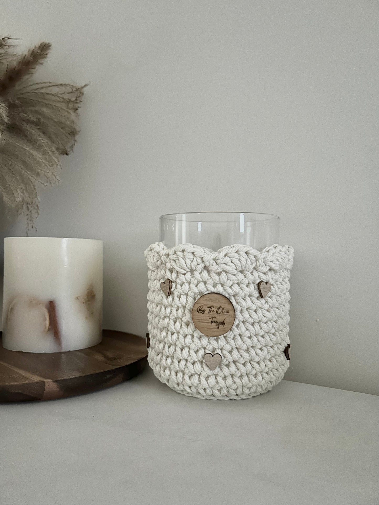Scalloped Edge Candle Holders | Floating Hearts Edition