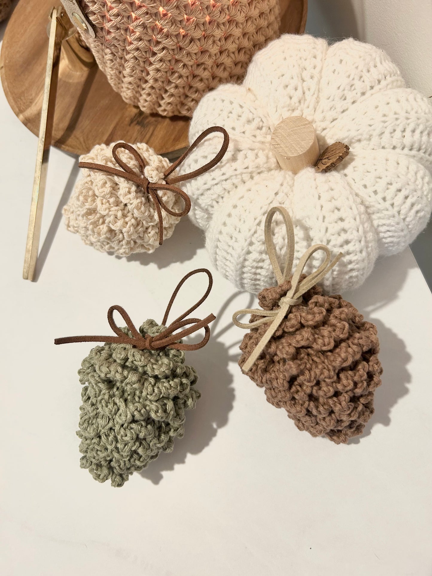 Crochet Pine Cone Decorations
