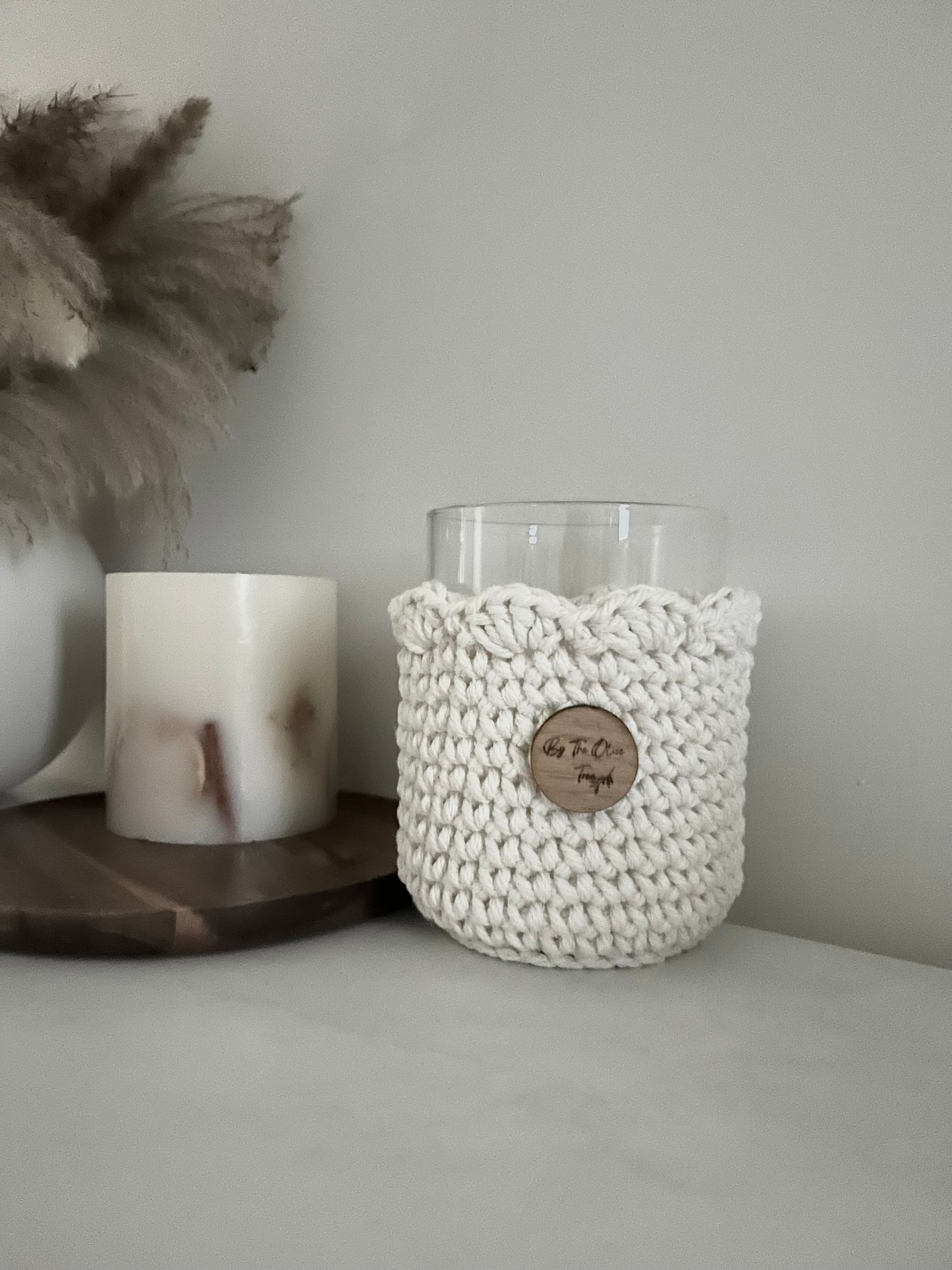 Scalloped Edge Candle Holders | wood
