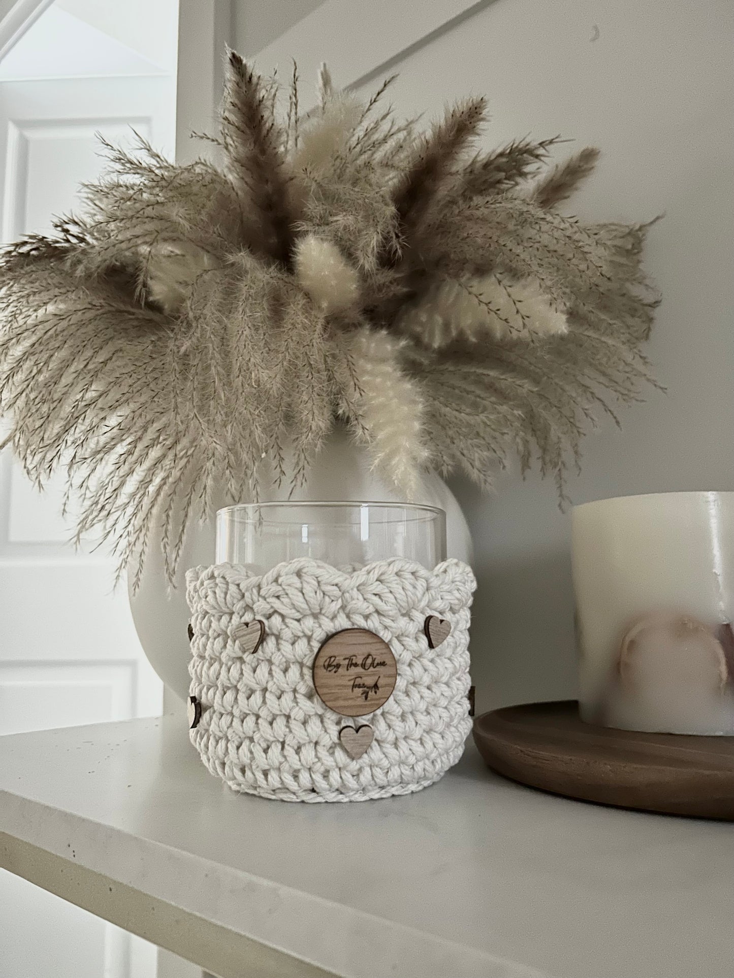 Scalloped Edge Candle Holders | Floating Hearts Edition