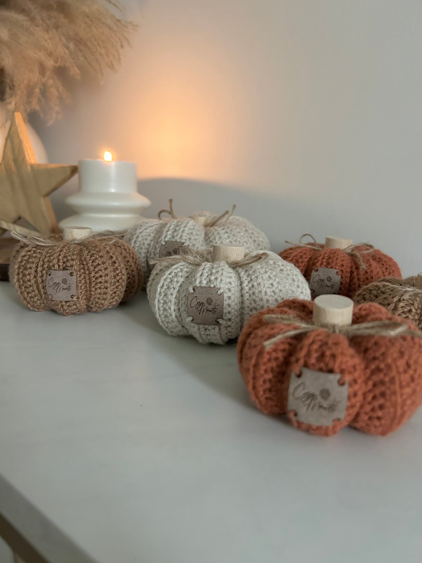 Crochet Pumpkin Autumn Decor | Cozy | Fall | Neutral Farmhouse | knitted pumpkin | Handmade | Rustic
