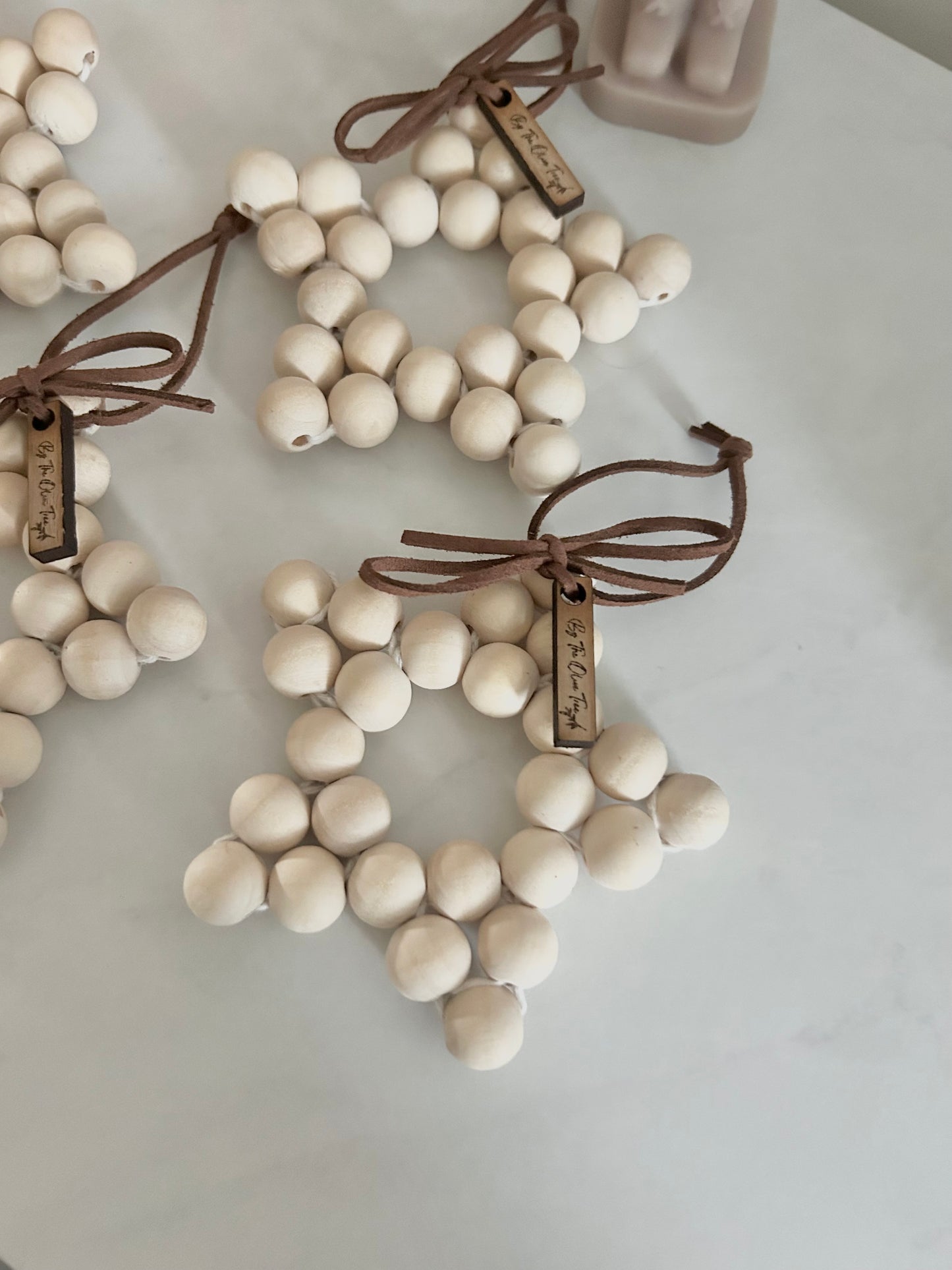 Rustic Wooden Beaded Star Decorations | Cosy Scandi Home | Star Decor | Neutral Home Decor |