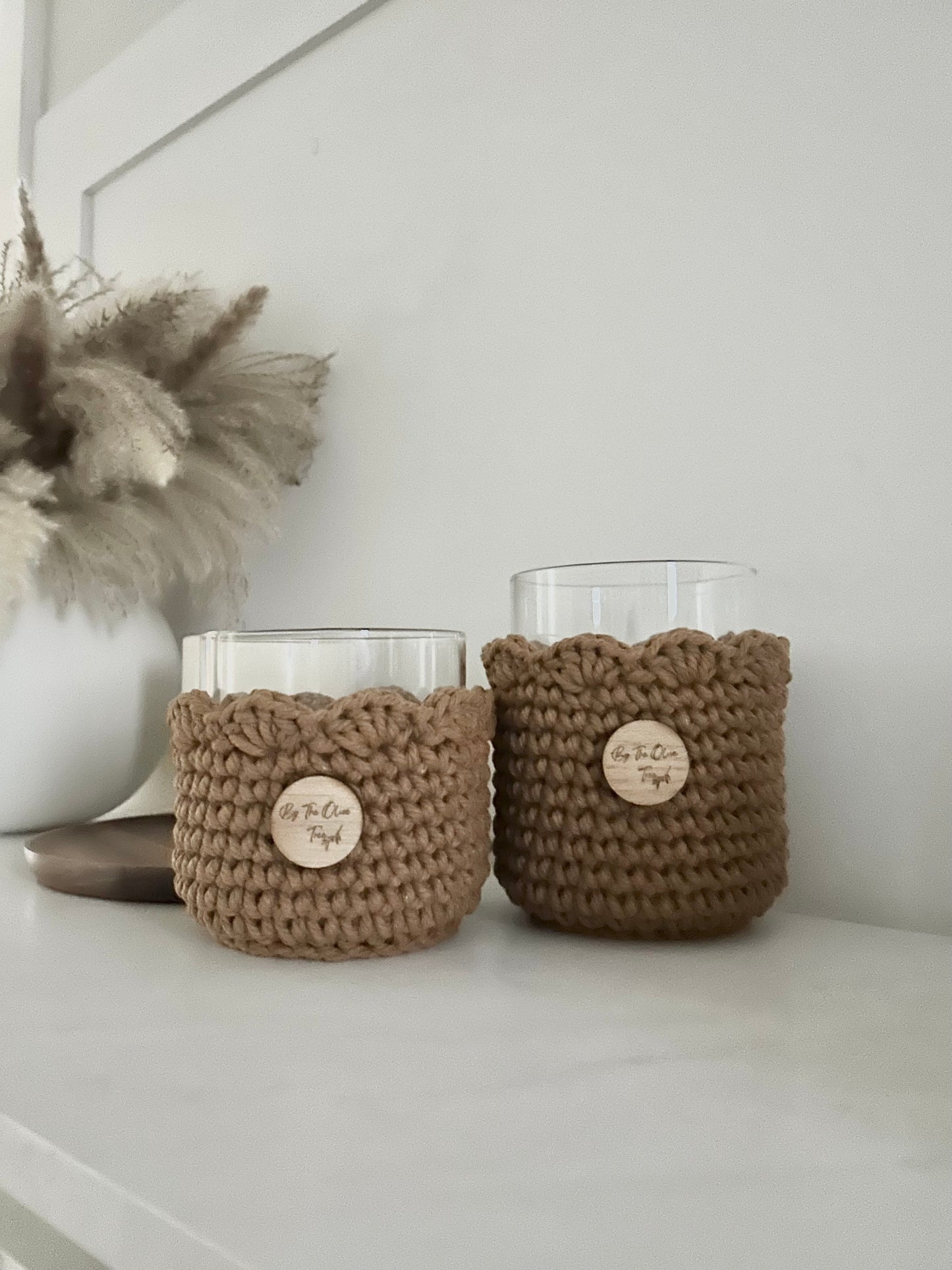 Scalloped Edge Candle Holders | wood