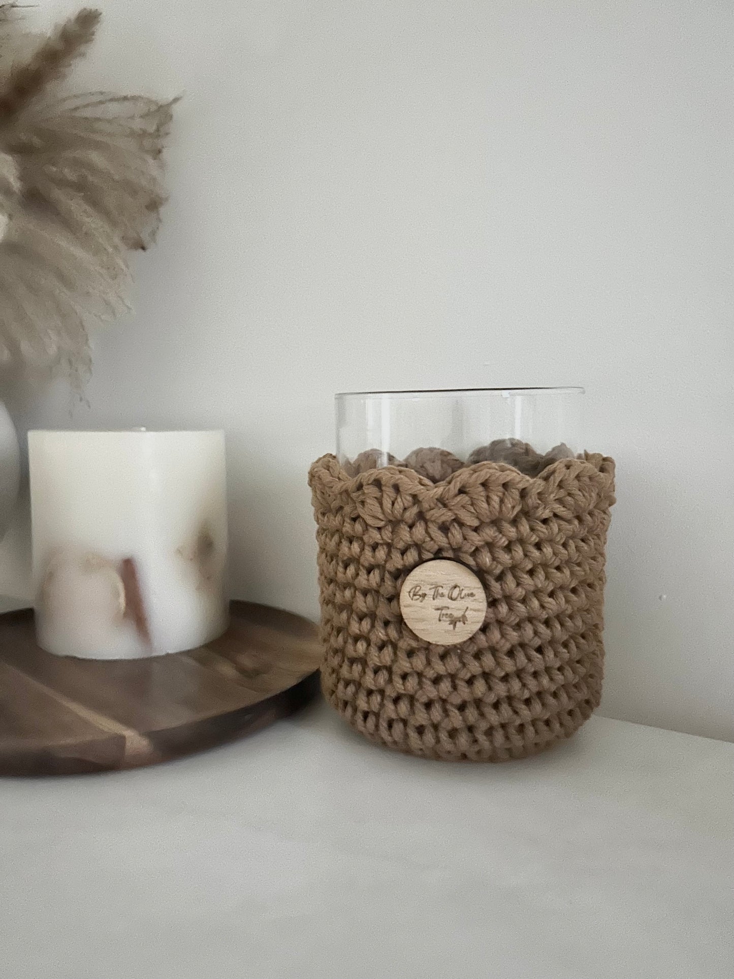Scalloped Edge Candle Holders | wood