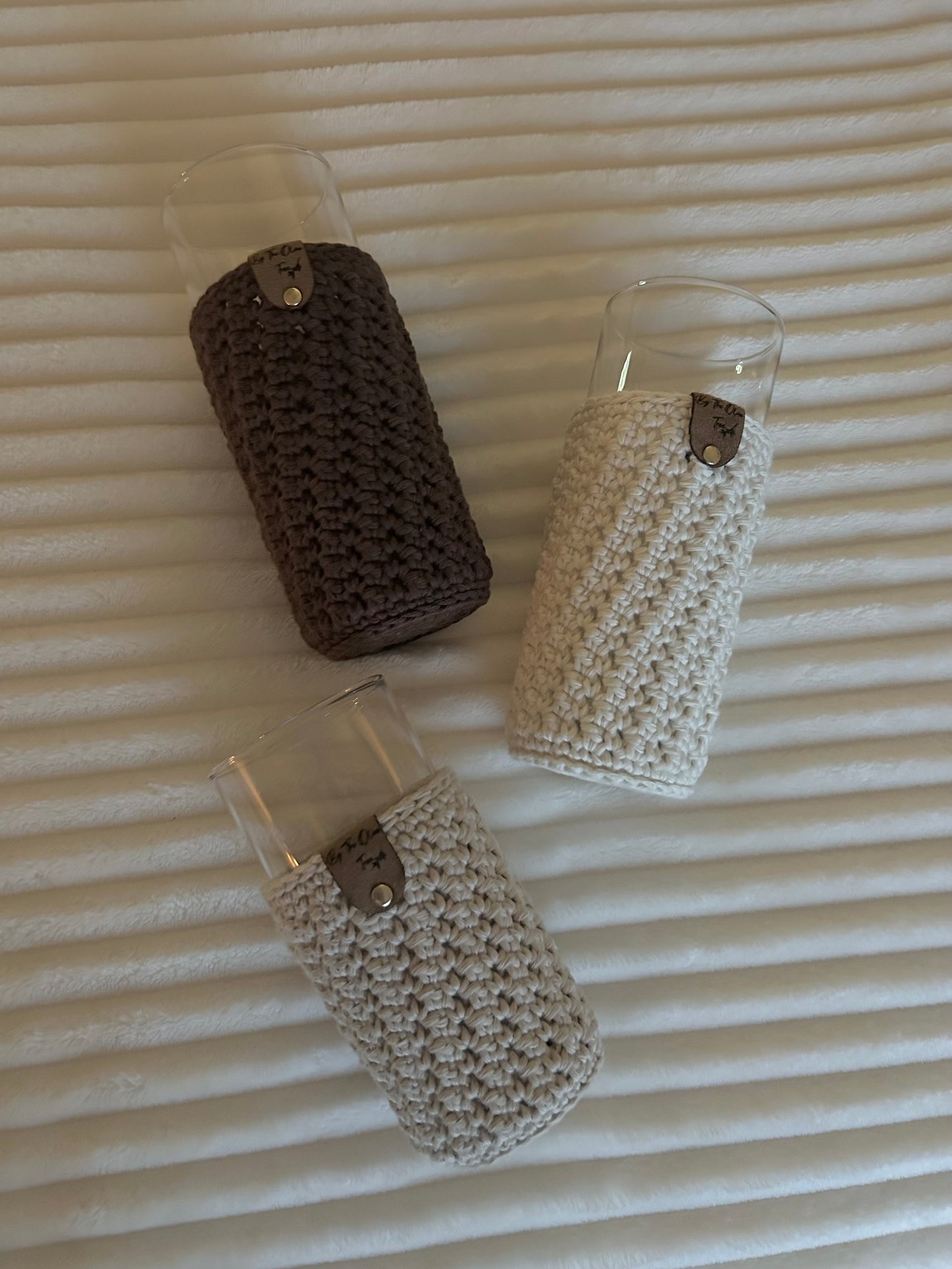 Drinking Glasses with Crochet cosies