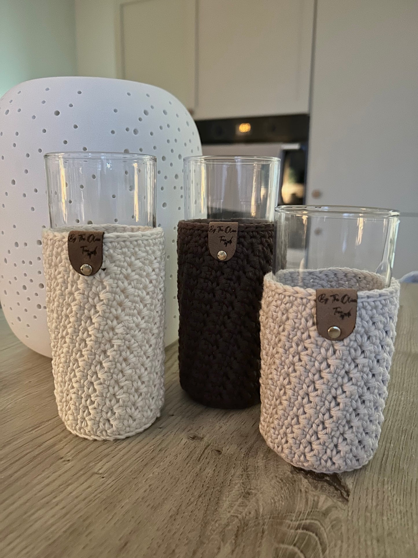 Drinking Glasses with Crochet cosies