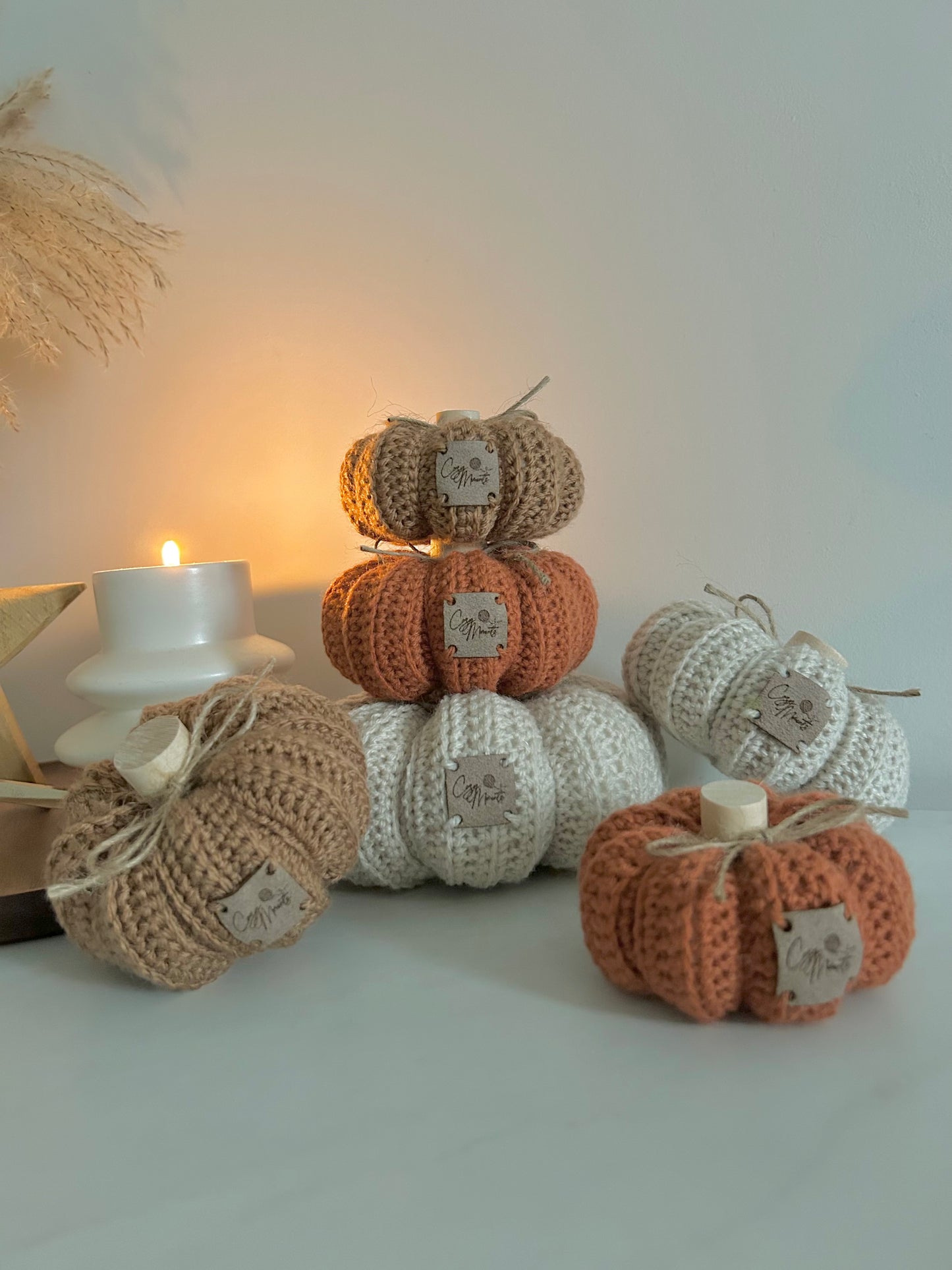 Crochet Pumpkin Autumn Decor | Cozy | Fall | Neutral Farmhouse | knitted pumpkin | Handmade | Rustic