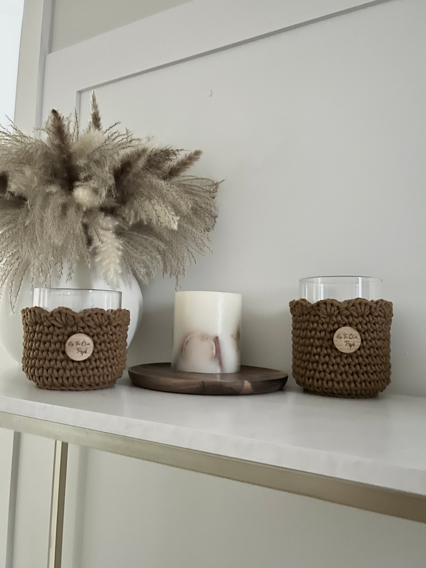 Scalloped Edge Candle Holders | wood
