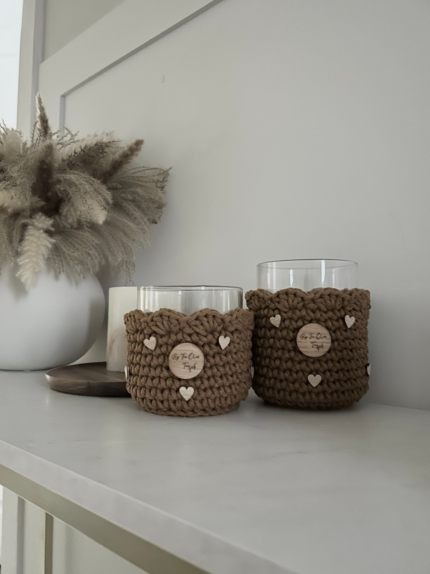 Scalloped Edge Candle Holders | Floating Hearts Edition