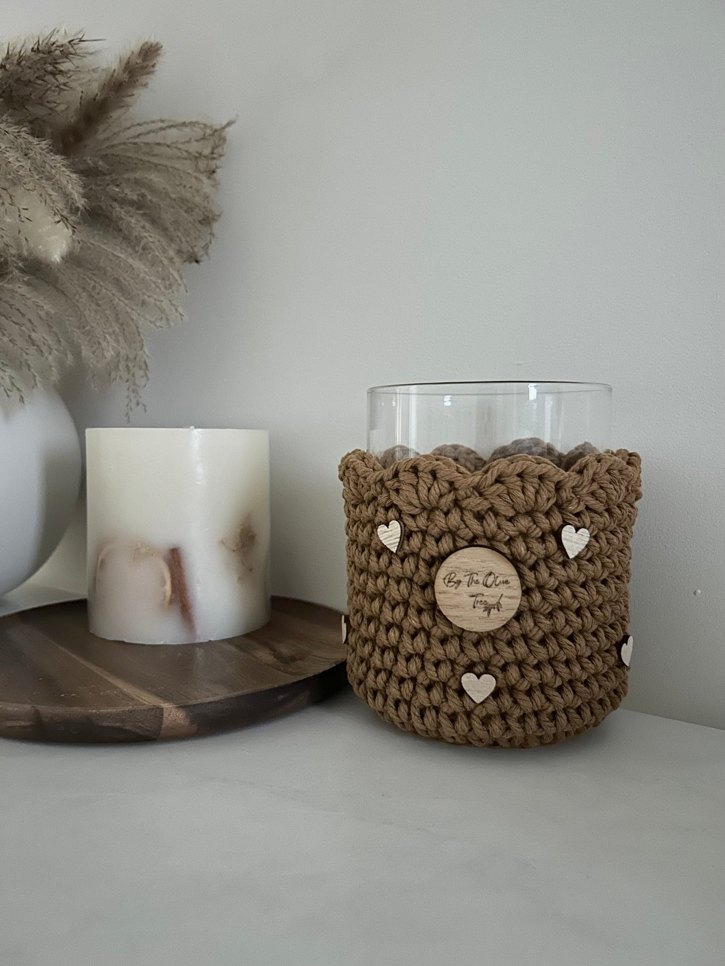 Scalloped Edge Candle Holders | Floating Hearts Edition